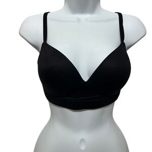 Soma Enbliss Wireless Bra Black 34D Smooth Padded T Shirt Minimalist Clean Girl‎